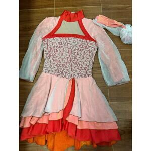 Dance Costume Small Adult Peach The Line Up Lyrical Ice Skating Contemporary